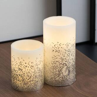 Glowing Glitter - Wax Led Kaarsen - Set Van 2 Wit