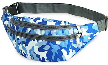 GLRSBUTY vrouwen Riem Tas Vrouwen Heuptasje Nylon Heuptas Mannen Kleurrijke Travel Bum Heuptas Telefoon Rits pouch Packs Camo-blauw