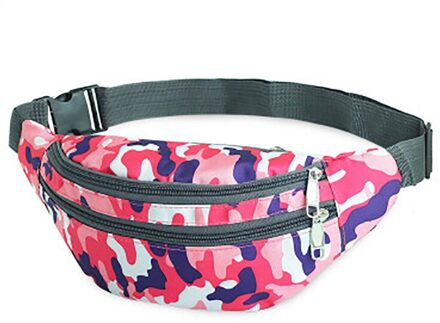 GLRSBUTY vrouwen Riem Tas Vrouwen Heuptasje Nylon Heuptas Mannen Kleurrijke Travel Bum Heuptas Telefoon Rits pouch Packs Camo-roze