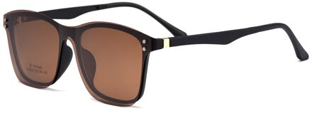 Gmei Optische Mannen Grote Vierkante Ultralight Ultem Brilmontuur Gepolariseerde Clip Op Zonnebril Vrouwen Optische Brillen S2034 C1