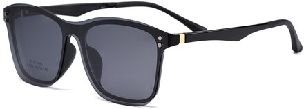 Gmei Optische Mannen Grote Vierkante Ultralight Ultem Brilmontuur Gepolariseerde Clip Op Zonnebril Vrouwen Optische Brillen S2034 C2