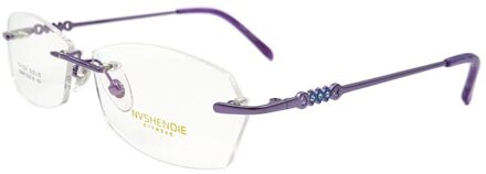 Gmei Optische S2609 Randloze Brillen Frame Voor Vrouwen Randloze Eyewear Bril Paars
