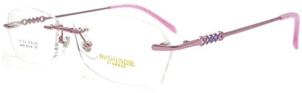 Gmei Optische S2609 Randloze Brillen Frame Voor Vrouwen Randloze Eyewear Bril Roze