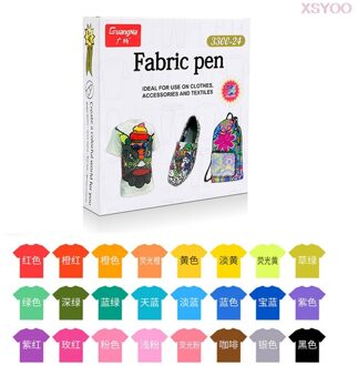 Gn 12/24 Kleuren Stof T-shirt Brush Marker Textiel Pigment Waterdichte Marker Voor Kleding Tassen Stoffen Schoenen Diy Schilderen 24kleuren