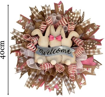 Gnome Paashaas Krans Voor Voordeur Met Bloemen En Eieren Gnome Pasen Ondersteuning En F