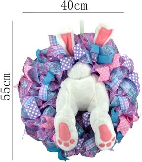 Gnome Paashaas Krans Voor Voordeur Met Bloemen En Eieren Gnome Pasen Ondersteuning En