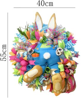 Gnome Paashaas Krans Voor Voordeur Met Bloemen En Eieren Gnome Pasen Ondersteuning En