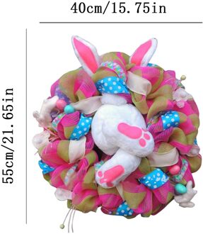 Gnome Paashaas Krans Voor Voordeur Met Bloemen En Eieren Gnome Pasen Ondersteuning En