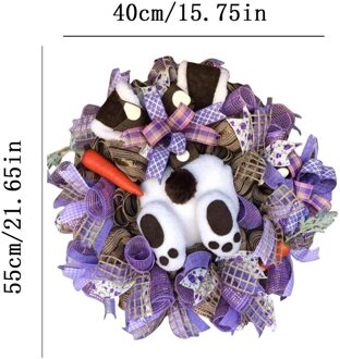 Gnome Paashaas Krans Voor Voordeur Met Bloemen En Eieren Gnome Pasen Ondersteuning En