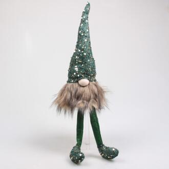 Gnoom met bungelbeentjes 12x10x42cm groen