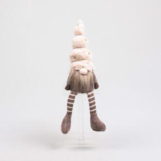 Gnoom toby met bungelbeentjes 7x7x33cm bruin