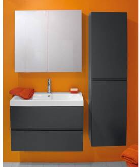 Go by Van Marcke Badkamermeubelset Go By Van Marcke Roxanne 80cm Met Spiegelkast Antraciet