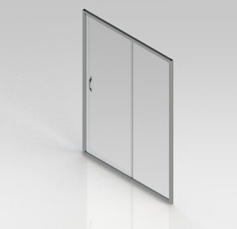 Go by Van Marcke Belo schuifdeur 140x190cm 6mm easy clean glas profielen aluminium verchroomd regelbaar 1360-1410mm S2050140