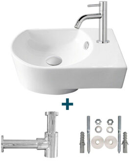 Go by Van Marcke Flexy fonteinset rechts 41x27x142cm inclusief kraan en sifon porselein wit sw10735/sw21230/sw290278/sw291030/sw293043/