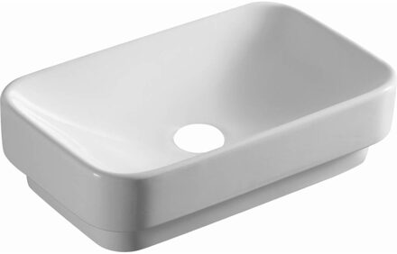 Go by Van Marcke Go Amon semiopbouwwastafel 49x30x13.5cm rechthoek porselein wit chroom