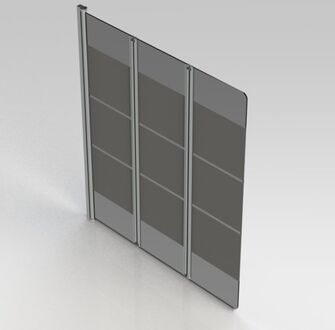 Go by Van Marcke Go Balos badwand 1300x1400mm 3 delig 5mm omkeerbaar decor veiligheidsglas profielen chroom liftsysteem