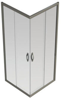 Go by Van Marcke Go Belo hoekinstap schuifdeuren 800x800x1900mm 6mm easy clean glas profielen aluminium verchroomd regelbaar 765-790mm