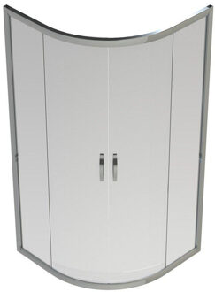 Go by Van Marcke Go Belo kwartronde hoekinstap met schuifdeuren 900x900x1900mm 6mm easy clean glas profielen aluminium verchroomd regelbaar 865-890mm
