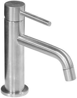 Go by Van Marcke Go Cocoon inox eengreepsmengkraan wastafel met automatische afloop keramische schijven inclusief flexibele slangen en bevestigingsset