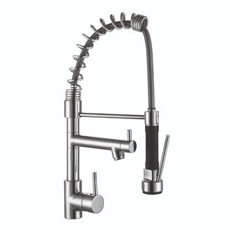Go by Van Marcke Go Cuisina II semiprofessionele keukenkraan met sproeier en beweegbare bek 48 cm waterbesparend uittrekbare sproeier keramische schijven inclusief flexibele slangen en bevestigingsset