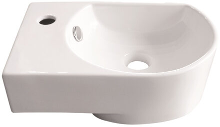 Go by Van Marcke Go Flexy handenwasser links 41x27x14,2 cm porselein wit 1 kraangat