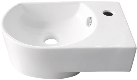 Go by Van Marcke Go Flexy handenwasser rechts 41x27x14,2 cm porselein wit 1 kraangat