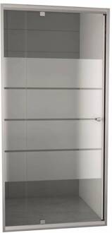 Go by Van Marcke Go Gordon flexibele draaideur 100-120x190cm 6mm helder glas met 4 matte stroken profielen aluminium verchroomd