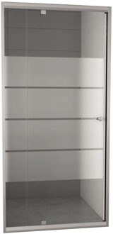 Go by Van Marcke Go Gordon flexibele draaideur 100-120x190cm 6mm helder glas met 4 matte stroken profielen aluminium verchroomd