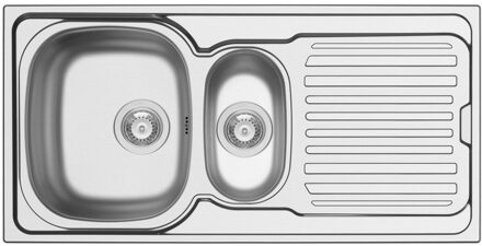 Go by Van Marcke Go Hypero spoeltafel 1000 x 500 mm D92 mm met 15 bakken roestvrij staal satijn sifon dubbel plaatsbesparend plug met overloop plug zonder overloop