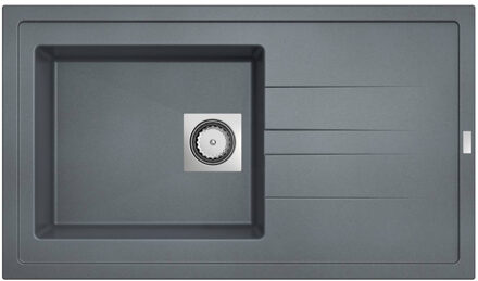 Go by Van Marcke Go Molto inbouwspoeltafel composiet met 1 bak met afdruip 860 x 500 mm met vierkante manuele plug omkeerbaar grijs onderkast 50 cm