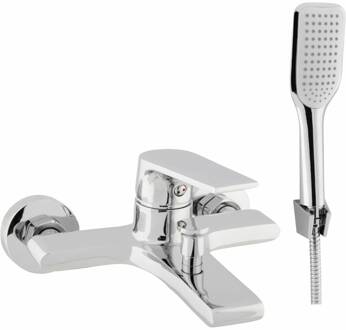 Go by Van Marcke Go Move badmengkraan eengreeps compleet inclusief handdouche hartafstand 15 cm keramische schijven inclusief rozetten en Skoppelingen chroom