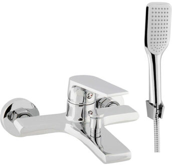 Go by Van Marcke Go Move badmengkraan eengreeps compleet inclusief handdouche hartafstand 15 cm keramische schijven inclusief rozetten en Skoppelingen chroom