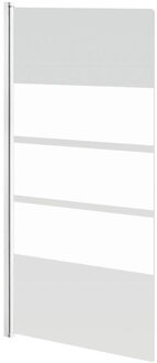 Go by Van Marcke Go Nera badwand 850x1450mm 1delig 5mm omkeerbaar decor veiligheidsglas profielen wit