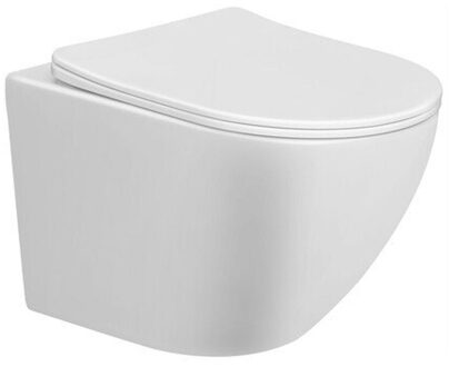 Go by Van Marcke Perl II - hangtoilet - PACK - 49.3x36cm - zonder spoelrand - keramiek - met dunne softclose en take-off zitting - glans wit 20059313 Wit glans