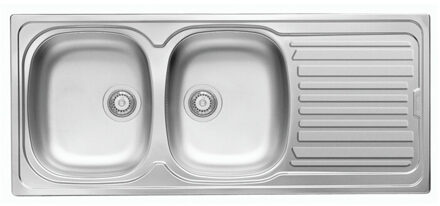 Go by Van Marcke Wastafel Inbouwspoel Go By Van Marcke Lisa 116x50Cm RVS