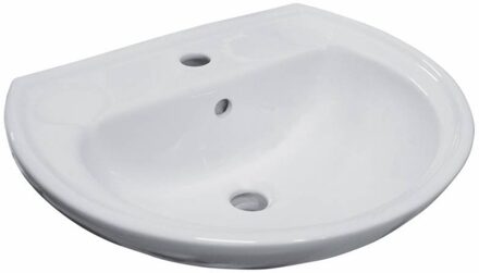 Go by Van Marcke Wastafel VM Isifix Atlas 50x41cm Porselein Wit Met Overloop