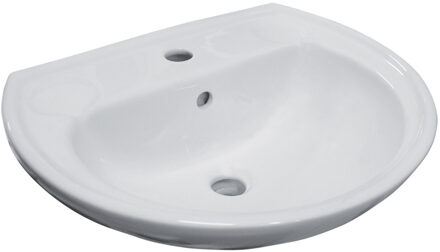 Go by Van Marcke Wastafel VM Isifix Atlas 50x41cm Porselein Wit Met Overloop