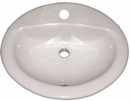 Go by Van Marcke Wastafel VM Isifix Isicentro 51x44 cm Porselein Inbouw Wit Met Overloop Go by Van Marcke