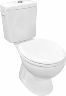 Go Carde PACK staand toilet AOuitgang 24 cm met WCzitting reservoir met Geberit spoelmechanisme wit porselein met bevestigingsmateriaal