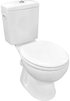 Go Carde PACK staand toilet Huitgang 19 cm met WCzitting reservoir met Geberit spoelmechanisme wit porselein met bevestigingsmateriaal