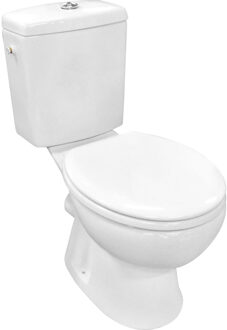 Go Carde PACK staand toilet Huitgang 19 cm met WCzitting reservoir met Geberit spoelmechanisme wit porselein met bevestigingsmateriaal