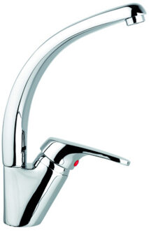 Go Fresh eengreepsmengkraan keuken excentrisch waterbesparend mobiele bek hartafstand 15 cm keramische schijven inclusief flexibele slangen en bevestigingsset