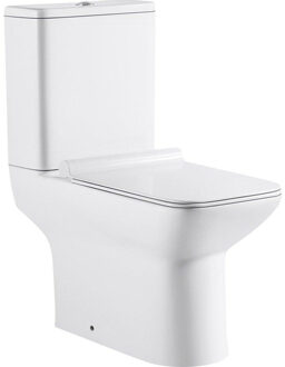 Go Ike PACK staand toilet H(PK) uitgang 18 cm reservoir met Geberit spoelmechanisme 36 L vierkant porselein wit met dunne softclose en takeoff zitting