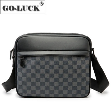 GO-LUCK Brand Men Crossbody Shoulder Bag Microfiber Synthetic Leather Messenger Bags 12 Inch Fashion Business OL Zipper Pack