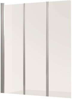 Go Malia badwand - 130x140cm - 5mm - omkeerbaar - 3 delig - chroom - met liftsysteem - helder glas