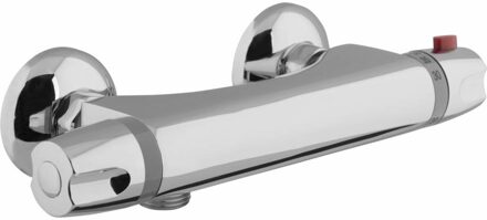 Go Surf douchemengkraan thermostatisch veiligheidsblokkering hartafstand 15 cm keramische schijven inclusief rozetten en Skoppelingen chroom