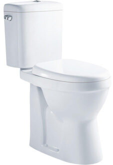 Go XJoy Rimless PACK staand toilet verhoogd PK zonder spoelrand porselein wit wczitting sofclose in kunststof