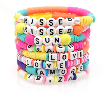 GO2BOHO Bracelet For Women Boho Bracelets Handmade Heishi Disc Beads Letter Pulseras African Multicolor Jewelry 2020 New Custom