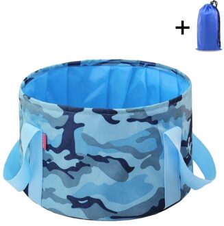 GOALONE 15L Inklapbare Voet Wastafel Draagbare Duurzaam Camping Water Emmer Opvouwbare Reizen Voetbad Wastafel met Draagtas Blauw