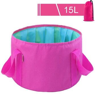 GOALONE 15L Inklapbare Voet Wastafel Draagbare Duurzaam Camping Water Emmer Opvouwbare Reizen Voetbad Wastafel met Draagtas Bourgondië